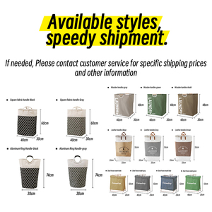 Hot Ins linen vải bẩn quần áo lưu trữ giỏ với da xử lý quần áo phòng tắm cản trở có thể giặt có thể gập lại giặt giỏ - Product Image 2