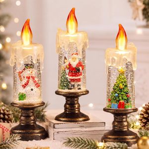 Lumières de Noël étanches à piles, décorations d'arbre LED, lampe à vent, lanterne à eau, lanterne à bougie pour les fêtes - Product Image 1