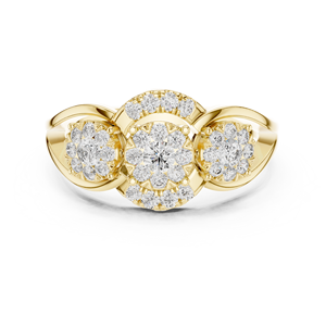 Elegante Anillo de Diamantes de Oro para Mujer, Diseño Clásico Brillante, Perfecto para Bodas, Compromisos y Uso Diario - Product Image 3