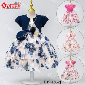 Yoliyolei pakaian anak-anak Fashion dengan pakaian musim panas gaun anak perempuan gaun motif bunga berlapis gaun anak perempuan lucu - Product Image 2