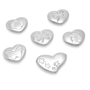 Breloques en acier inoxydable en forme de cœur avec trèfle, papillon, champignon et étoiles pour bracelets et colliers DIY, accessoires cadeaux unisexes - Product Image 1