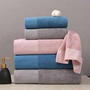 Factory Custom Logo Luxury Hotel Spa <b>Towel</b> Set 100% Cotton Bath <b>Towel</b> Embroidered Plaid Pattern Custom Logo <b>Pink</b> <b>Towel</b> - Product Image 1