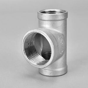 Pieza de precisión de acero inoxidable 201/304/316L, roscada de tres vías con rosca interna - Product Image 2