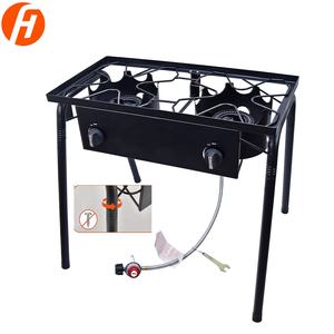 Stufa a Gas propano da esterno a doppio bruciatore con gambe regolabili per cucinare attrezzi da campeggio - Product Image 3