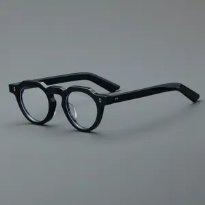 최고 품질 라운드 아세테이트 두꺼운 안경 프레임 8006 브랜드 디자이너 남성 여성 복고풍 안경 광학 안경 프레임