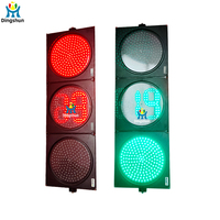 Sinyal Lalu Lintas LED Layar Penuh PC Kelas Tinggi 3 Lampu Timer Hitung Mundur 2 Digit Bertenaga Listrik 100.000 Jam Penggunaan Terus Menerus