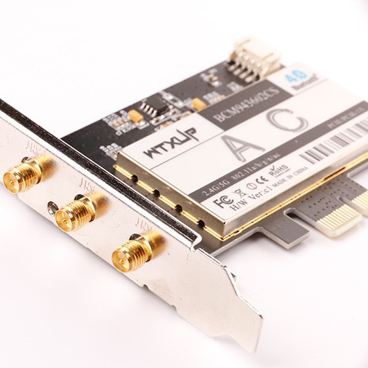 BCM94360 AC Dual-Band 5G PCI-E Internal Wireless Network Card for Desktop for Black for MAC No Drivers Required