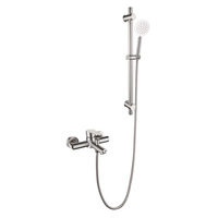 Ensemble de robinetterie de douche et baignoire en acier inoxydable brossé pour la maison avec douchette à main et cartouche céramique