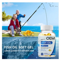 Compléments alimentaires en gélules molles sans produits laitiers, à base d'huile de poisson d'océan profond Omega-3, pour soutenir le système immunitaire, 1250 mg de DHA, 12 EPA, 18 vitamine E, pour adultes