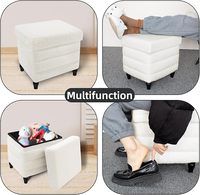 Jambes en fourrure traditionnel pliant personnalisé Cube de rangement usage domestique salon meubles chambre multifonction banc tabouret pouf