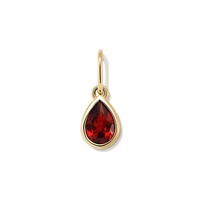 Colliers à breloques en argent sterling 925 goutte d'eau rouge Zircon pendentif pour femmes