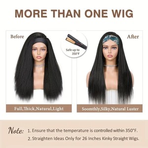 [Stock transfrontalier disponible] Perruque européenne en <span class=keywords><strong>cheveux</strong></span> synthétiques Yaki lisses en soie glacée, fabriquée à la machine, résistante à la chaleur, pour le commerce extérieur - Product Image 5