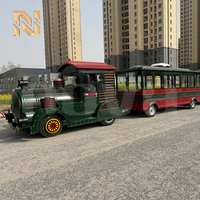 Train sans rails électrique diesel premium Nova Rides 58 places ST-58 Crown Train pour parcs d'attractions, trains touristiques et trains de tourisme