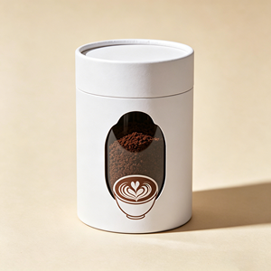 Tubo de Papel Kraft Reciclable Ecológico Personalizado para Envasado de Café con Tapa Personalizada con Impresión y Estampado en Caliente - Product Image 3