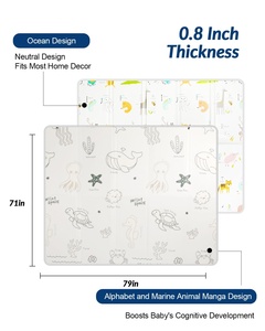 Dobrável <span class=keywords><strong>Baby</strong></span> Play Mat 79x71 Inch Thick 0.8 Inch XPE Espuma Impermeável Extra Large Crawling Floor Kids Infant - Product Image 2