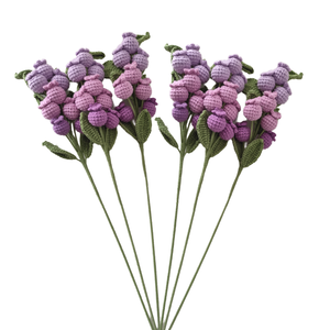 Bouquet de myrtille fait à la main décoration de table pour la maison accessoires de photographie bouquet de fleurs artificielles en coton de lait à quatre brins - Product Image 4