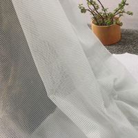 Tissu de rideau transparent en voile de polyester teint en fil blanc pour salon