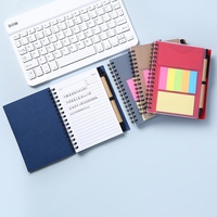 Cuaderno de Notas Adhesivas con Cubierta de PVC y Papel Fluorescente, Combinación de Cuaderno y Bloc de Notas, Cuadernos de Bolsillo de Hojas Sueltas para Estudiantes, Regalos Empresariales Personalizados