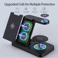 Chargeur sans fil multifonctionnel 4 en 1 Charge pliable pour iPhone 16 ~ 12 Pro Max IWatch AirPods Pro ou pour Samsung