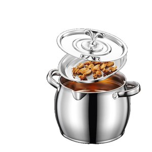 Olla para manteca de cerdo de acero inoxidable con tapa de 5L, resistente al calor, con doble asa y filtro para uso en la cocina - Product Image 1