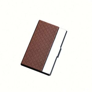 Estuche para Tarjetas de Visita de Metal Plateado de Acero Inoxidable de Lujo con Logotipo Personalizado de Alta Calidad en Cuero PU - Product Image 5