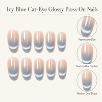 Faux ongles ovales moyens T1755 Kaixin Factory, bleu brillant, effet sourire, bleu nacré, à presser, pour nail art, fournisseurs