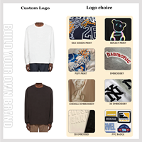 Luxe 100% coton personnalisé Logo haute qualité à manches longues t-shirt décontracté poids lourd col rond à manches longues t-shirt