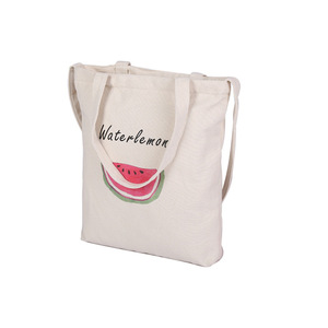 Canvas Tote Bag Medium Size Watermelon Print Heat Transfer <b>Printing</b> General <b>Packaging</b> Shopping Bag - Product Image 1