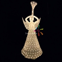 Luz Decorativa Navideña de Ángel con Marco de Hierro 3D de Alta Calidad, Compatible con CA 85-265V, Longitud de 2 Metros