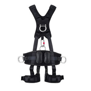 ブラックフルボディ5点ハーネス登山用緊急救助懸垂下降装置落下防止安全ロープセット - Product Image 2
