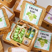 Coffret Cadeau Savon Artisanal Huile d'Olive Laurier en Forme de Raisin Hydratant, Rafraîchissant et Contrôle du Sébum – Idéal Anniversaire ou Hôtesse