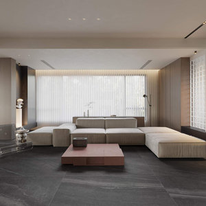 Piastrelle in Porcellana Durevoli 60 X 120 <span class=keywords><strong>Nere</strong></span> Opache Antiscivolo per Pavimenti e Pareti di Hotel e Soggiorni - Product Image 4