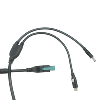Câble séparateur USB vers USB C mâle avec vis et alimentation DC 5,5*2,5 mm, alimenté par 12V, pour terminal de point de vente