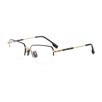 Lunettes de vue unisexes classiques en titane à monture intégrale, finition brillante, logo durable, montures de lunettes de lecture pour adultes
