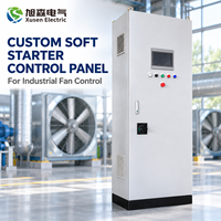 Panneau de commande de démarreur progressif personnalisé avec PLC HMI pour le démarrage de deux moteurs de ventilateur industriels de 37 kW et le contrôle automatique de la ventilation