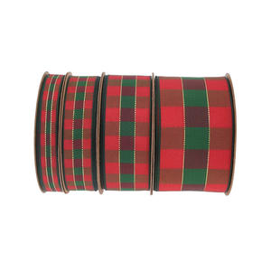 Para <span class=keywords><strong>Amazon</strong></span> Classic Scottish Red and Green Plaid Ribbon Poliéster Caja <span class=keywords><strong>de</strong></span> regalo <span class=keywords><strong>de</strong></span> Navidad Bow Packaging Ribbon Bouquet Party Supplies - Product Image 4