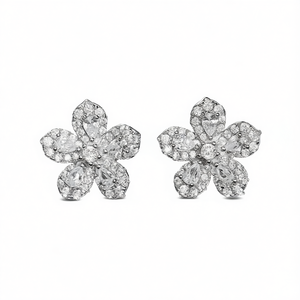 Orecchini E2181 in Oro Bianco con Diamanti Taglio Brillante Rotondo Colore G Naturali Classici da Donna per Uso Quotidiano - Product Image 1