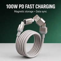Kabel Pengisian Cepat USB-C ke USB-C 100W Grosir, 3A, Jalinan Nilon 1M, Kabel Sinkronisasi Data untuk iPhone 18/17/16/15 Pro Max, iPad, Tablet