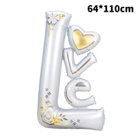 Vente en gros de nouveaux ballons de la Saint-Valentin, ensemble de ballons en feuille d'aluminium 3D en forme de LOVE, décorations créatives pour mariage, salle de réception et fête