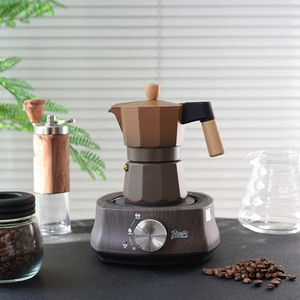 2025 personnalisé dégradé brun 3 tasses <span class=keywords><strong>Moka</strong></span> Pot expresso café cuisinière haut Cafetera Italiana avec Dosificador café Molido Pots - Product Image 2