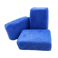 Bloc applicateur de cire carré en microfibre, éponge de polissage pour voiture, tampon de nettoyage et de lustrage pour detailing automobile