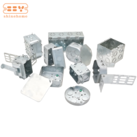 Boîte de sortie à un seul poste en acier galvanisé Jumbo 2121-LLE, profondeur de 2-1/2 pouces avec attaches à boucle de fixation, matériau en acier inoxydable