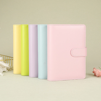 Carnet de notes magnétique personnalisé couleur macaron, multifonctionnel, en cuir PU premium A6, avec emplacements pour cartes et stylos