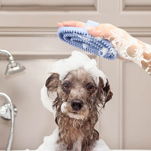 Tamaño de La Palma Goma Pet Hair Grooming <span class=keywords><strong>Curry</strong></span> Horse Comb Masaje Cepillo de ducha para perros y gatos - Product Image 3