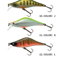 Leurre Minnow coulant 55mm 4.7g avec yeux 3D simulés, appât dur artificiel avec hameçon triple pour la pêche au bar, au bar de mer et au poisson-chat