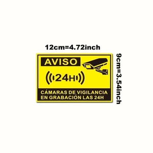 Etiqueta Adhesiva de Advertencia de Monitoreo en Español las 24 Horas, Entrada Ilegal Prohibida, <span class=keywords><strong>Vinilo</strong></span> Adhesivo Fuerte, Resistente al Agua, Uso Agrícola - Product Image 3