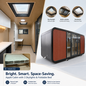 Cápsula Espacial Prefabricada Apple Cabin Lista para Enviar, 3 Claraboyas, Cama Plegable, Oficina Doble, Espacio de Estudio - Product Image 3