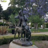 Décor de manoir de chasse français Sculpture Chasseur Valet Statue Bronze