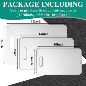 Juego de 3 Tablas de Cortar de Titanio Puro/Acero Inoxidable de 1 mm de Grosor, Multifuncionales, de Grado Alimenticio, para Cocina y Camping - Product Image 3