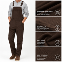 Salopette de travail pour hommes en coton antibactérien à jambe droite avec bretelles réglables, bas de tenue uniforme personnalisé pour le personnel, avec logo par transfert thermique